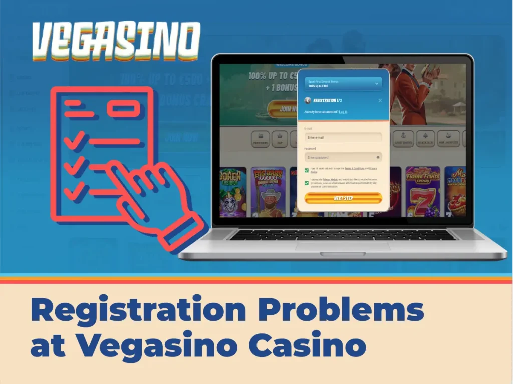 Probleme bei der Registrierung im Vegasino Casino