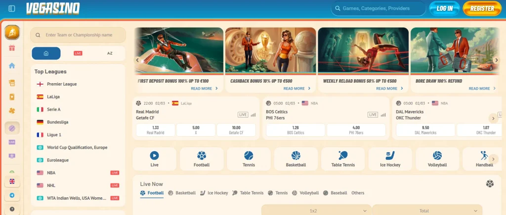 Sports betting with high odds on top events
