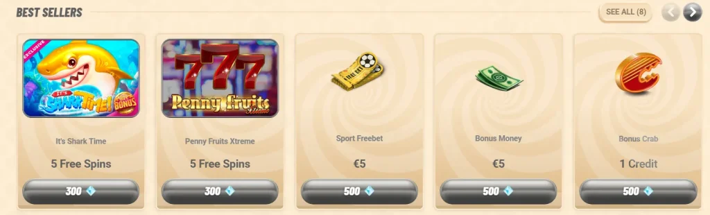 Best Sellers in the Vegasino Shop